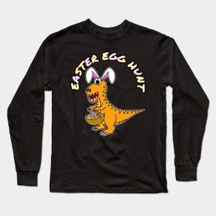 Easter Egg Hunt Dinosaur Bunny Eggs Long Sleeve T-Shirt